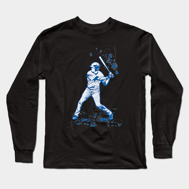 Baseball Batter or Hitter in Launch Position - 03 Long Sleeve T-Shirt by SPJE Illustration Photography